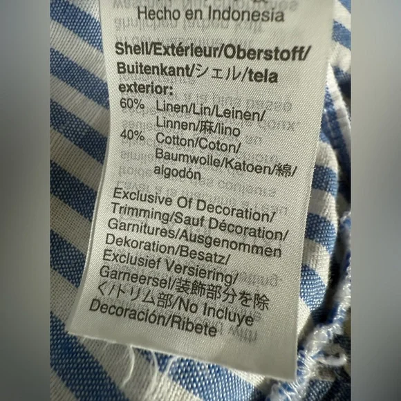 J Crew Cotton-linen tiered blue/white pinstripe Maximize sundress, S, MSRP $118 - Picture 14 of 14